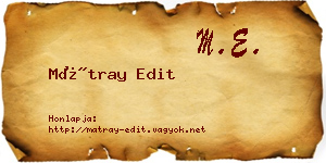 Mátray Edit névjegykártya